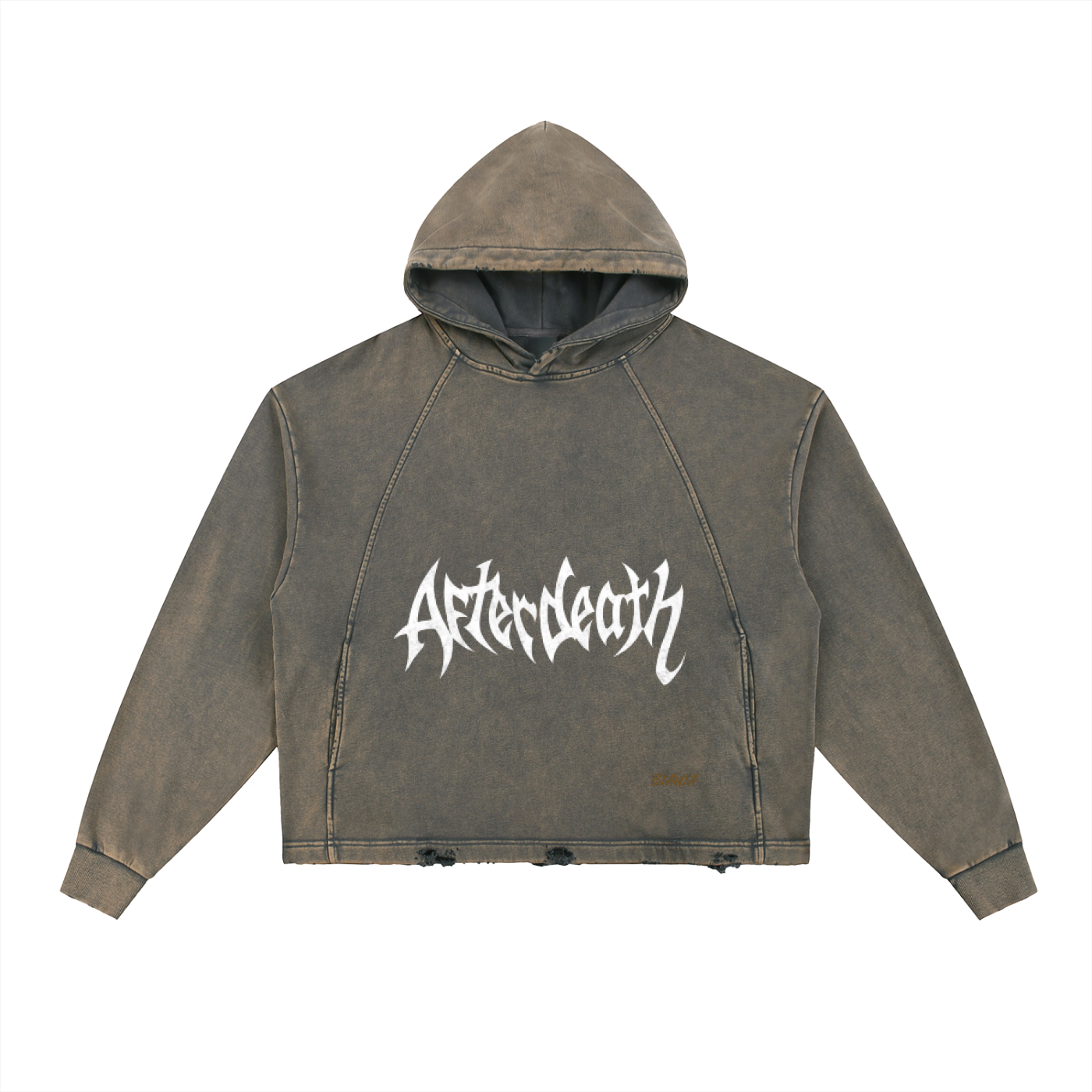 VELTE FRAYED-HEM HOODIE