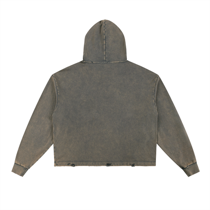 VELTE FRAYED-HEM HOODIE