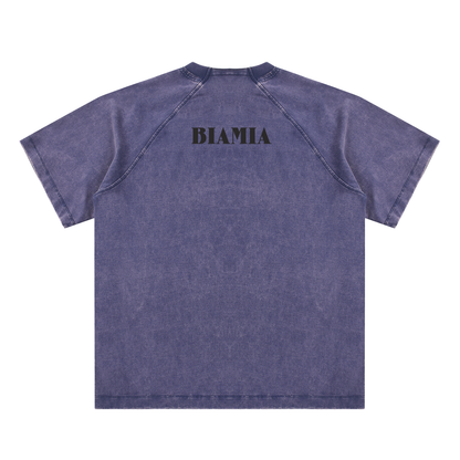 Vintage Washed Raglan Cotton T-Shirt