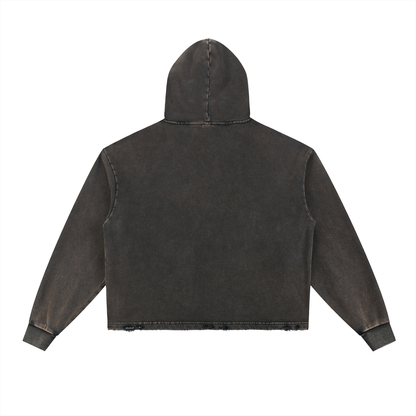 VELTE FRAYED-HEM HOODIE